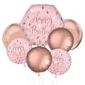 Premium Blush Birthday Foil Balloon Bouquet, 7pc