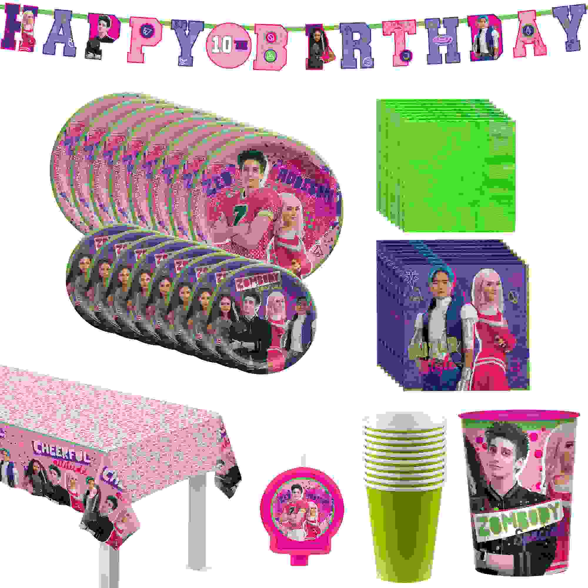 Party City Zombies 3 Tableware Kit for 8 Guests Birthday Party Supplies