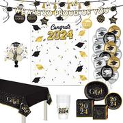 Black, Silver & Gold Celebrate the Grad Party Kit