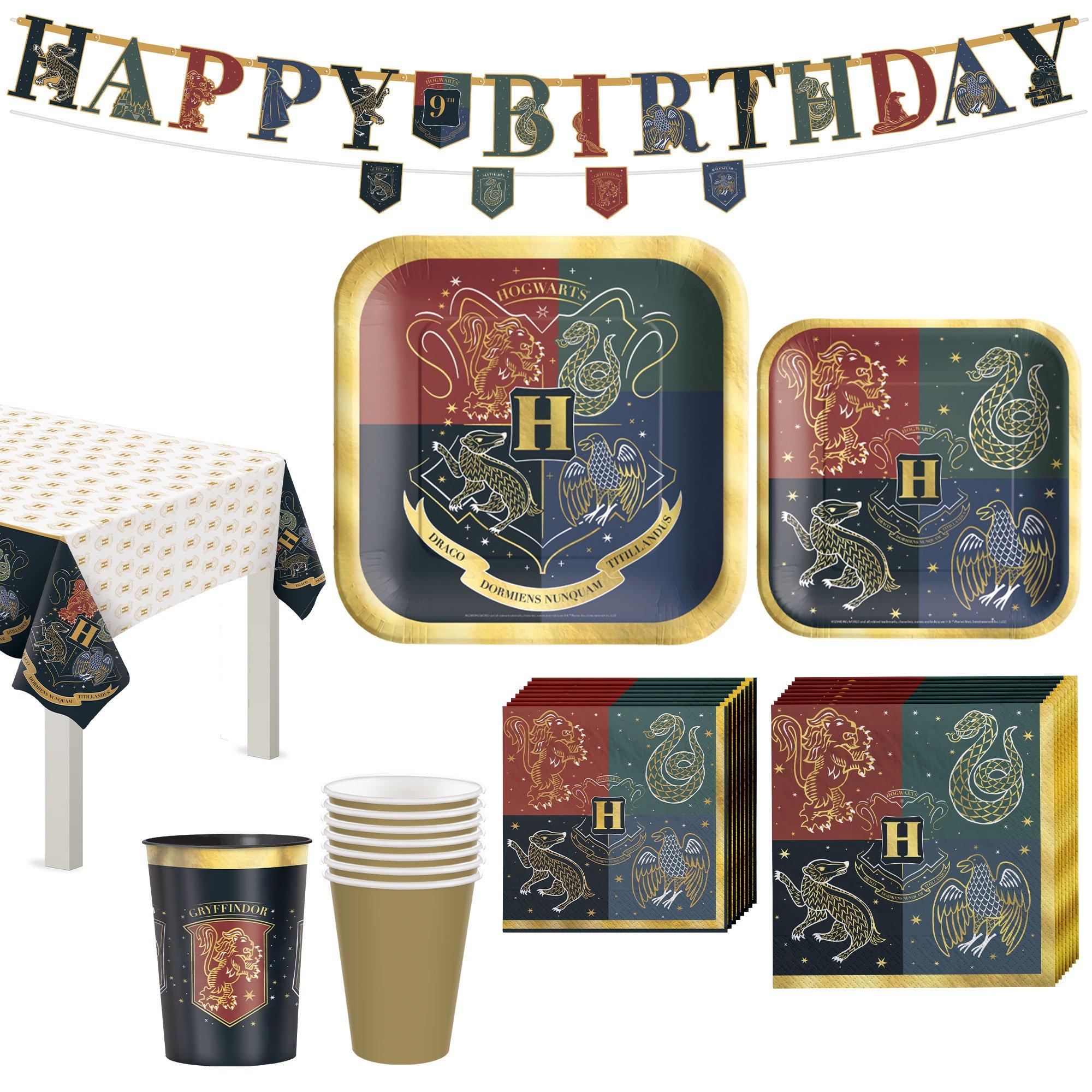 Herofiber Harry Potter Themed Party Supplies, Decorations & Favors - 16 Guest - Small & Large Plates, Cups, Napkins, Tablecover, Cutlery, Loot