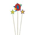 Number 0 Star Birthday Toothpick Candle Set 3pc