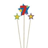 Number 7 Star Birthday Toothpick Candle Set 3pc