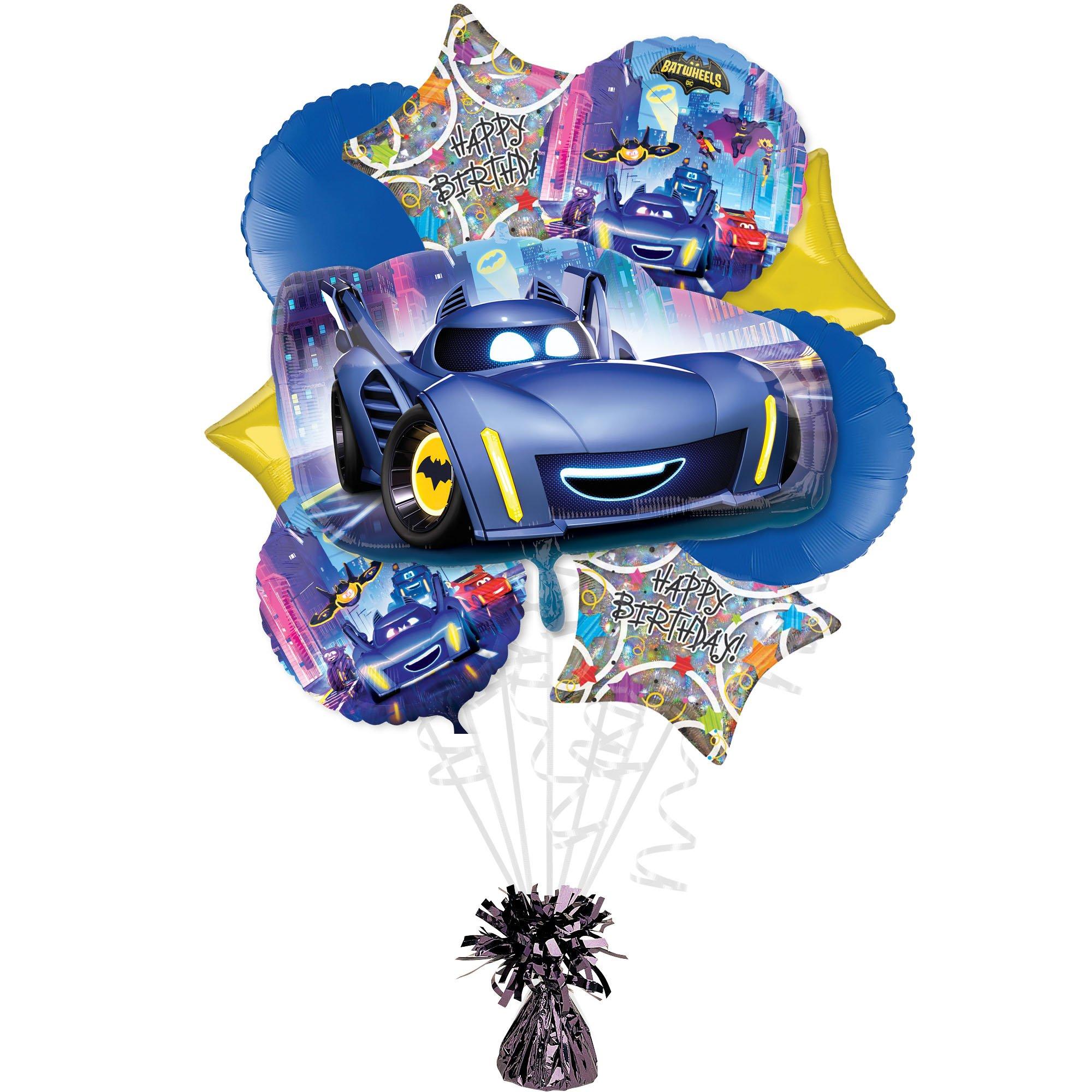 DC Batwheels Foil Balloon Bouquet with Balloon Weight