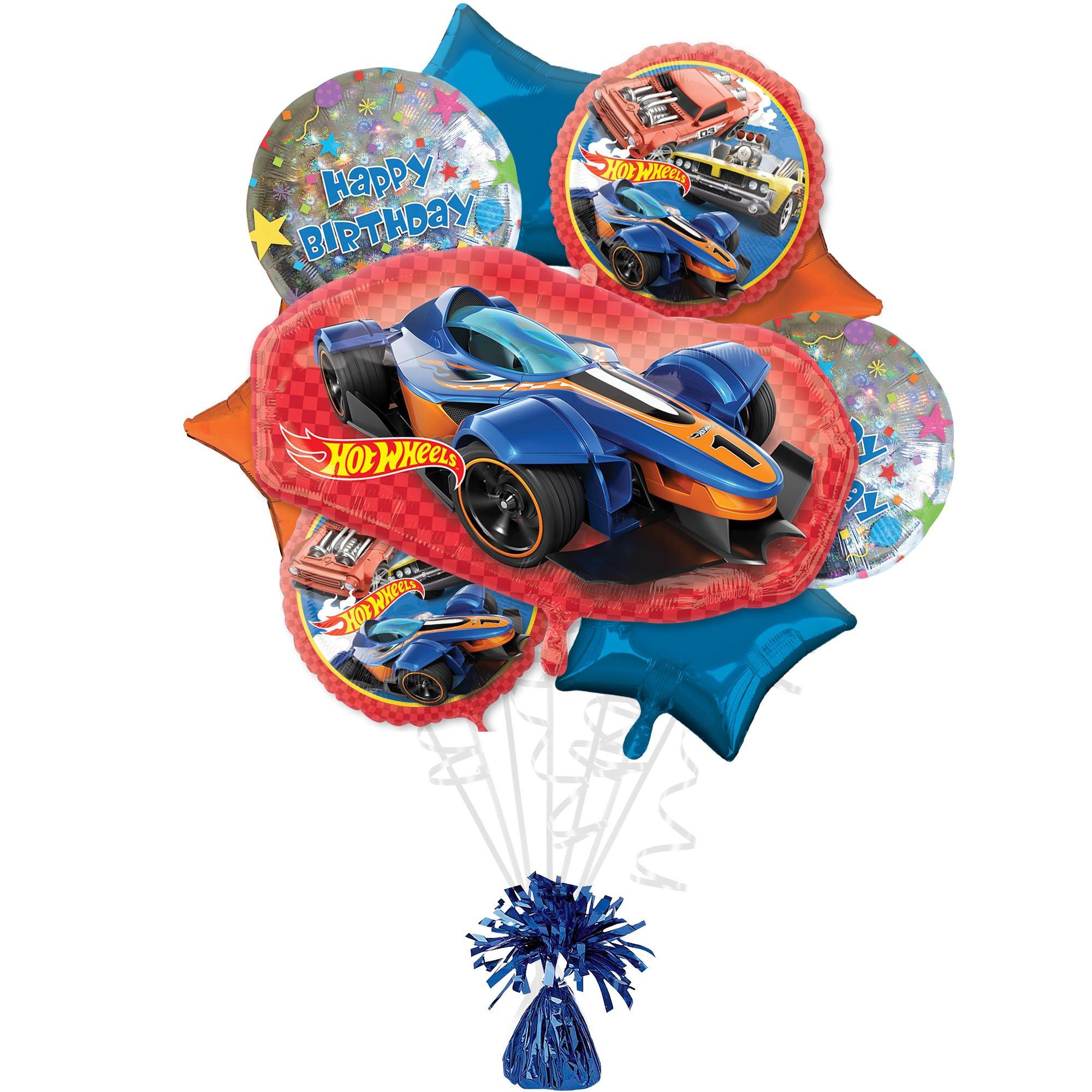 Hot Wheels Foil Balloon Bouquet with Balloon Weight