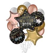New Year Celebration 2024 Star Foil Balloon Bouquet