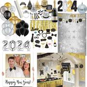 Black, Silver, & Gold Party Decorating & Photo Booth Kit