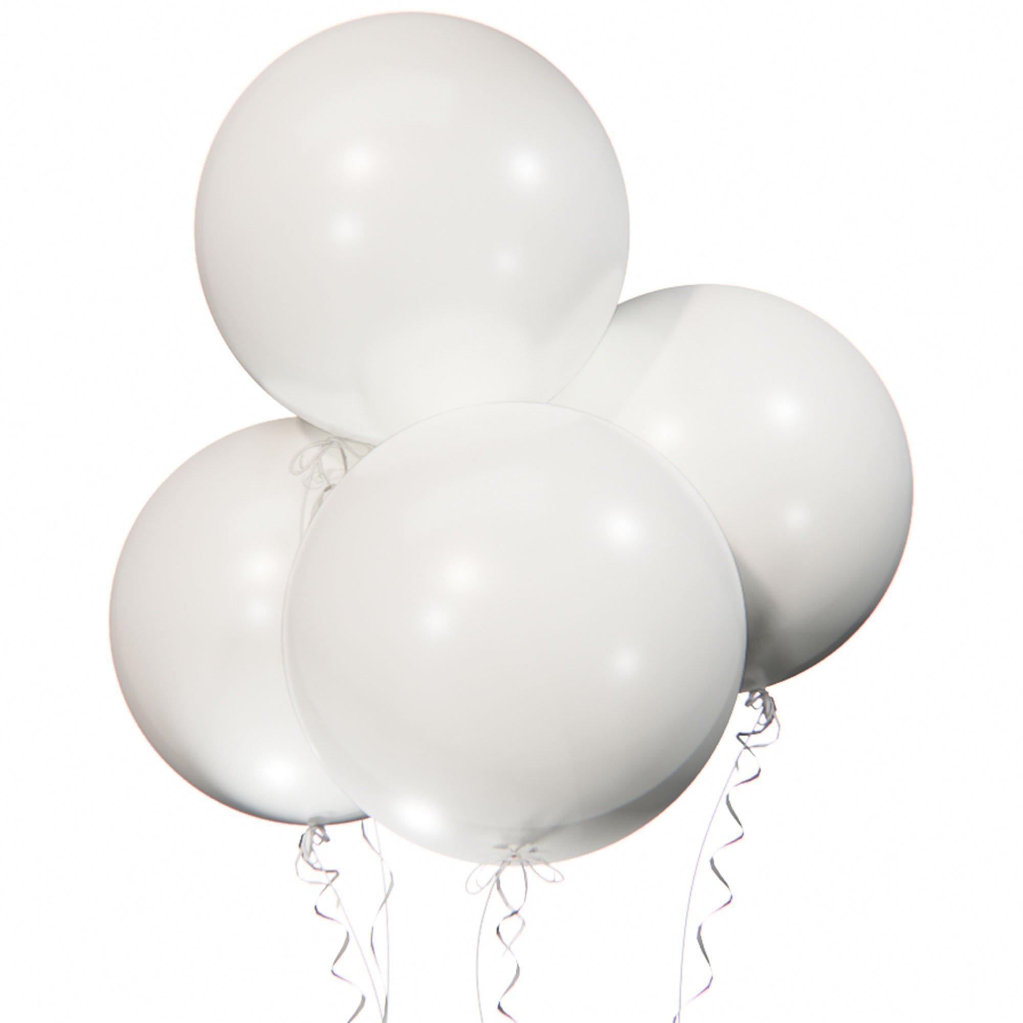 4ct, 24in, Pure White Premium Latex Balloons - Luxaire™