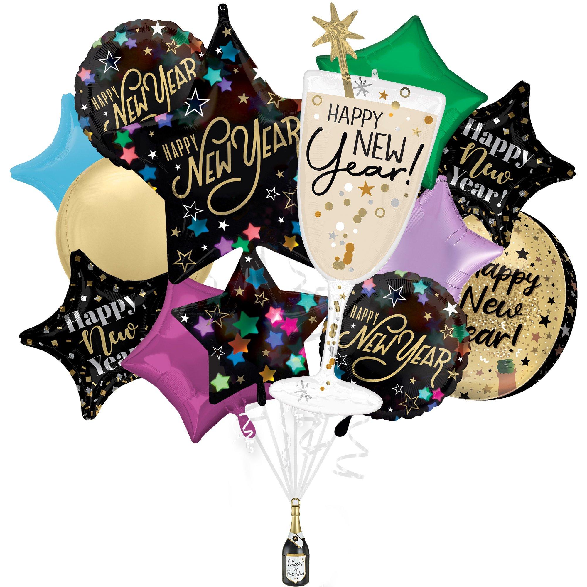 Starlit New Year Foil Balloon Bouquet