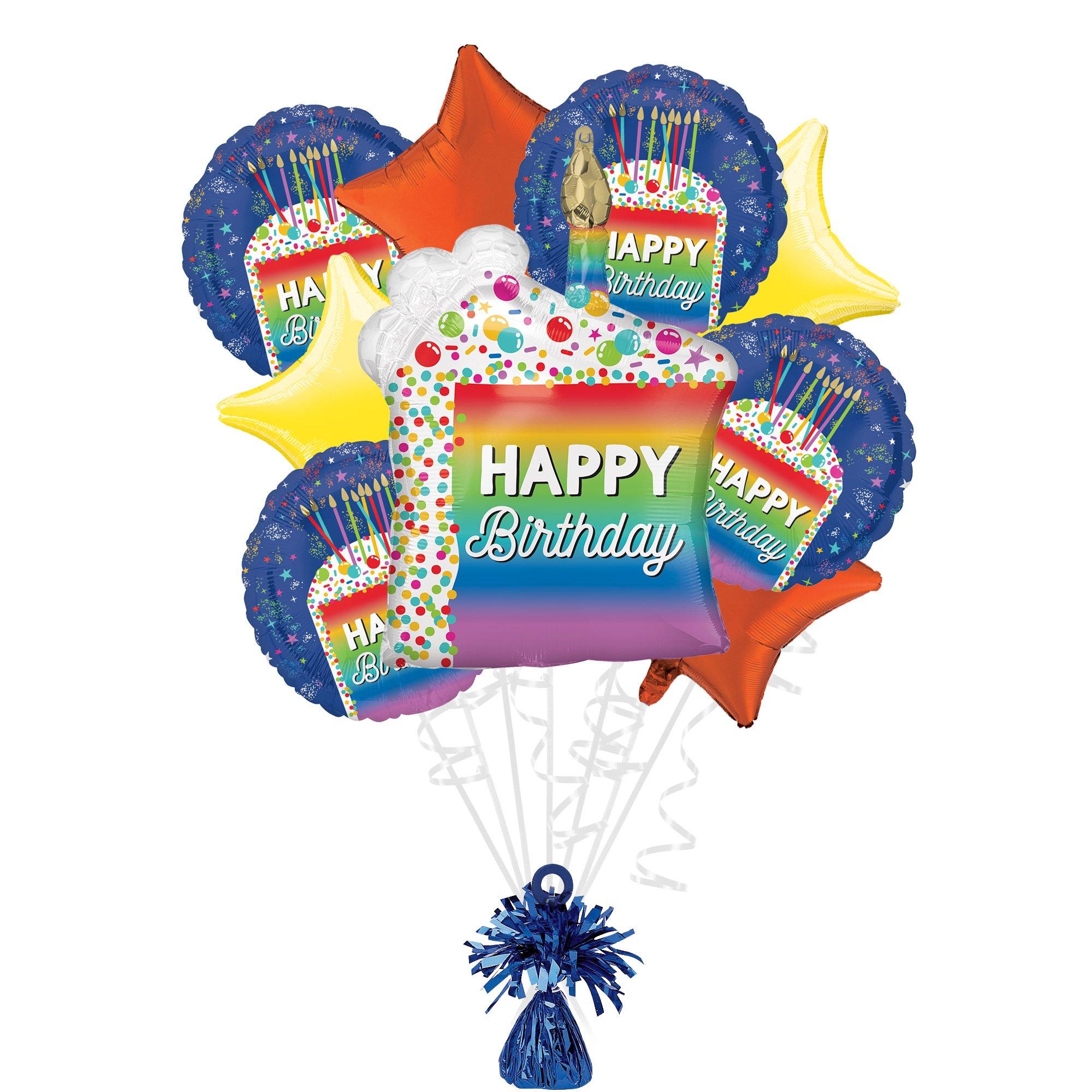 Rainbow Slice Birthday Foil Balloon Bouquet