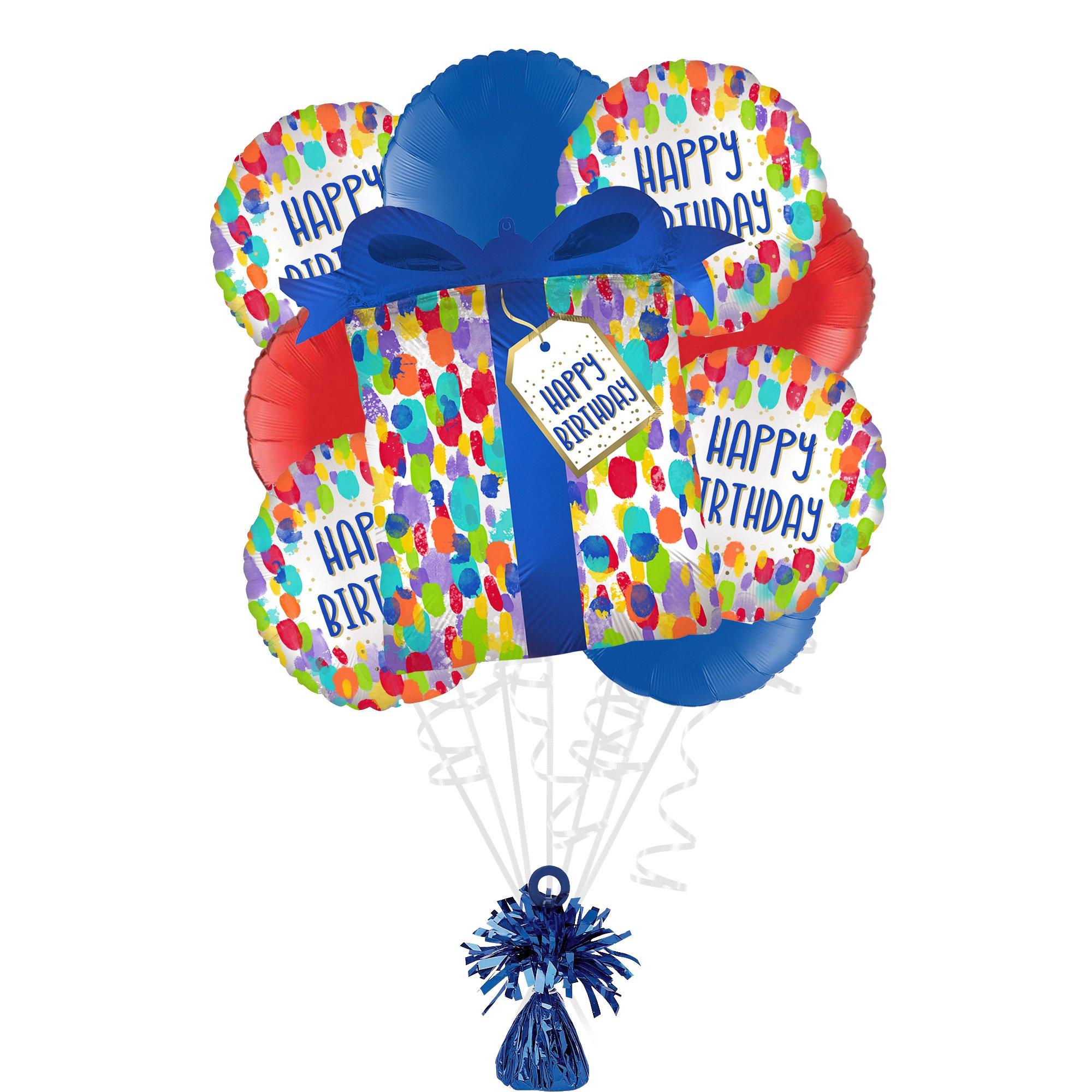 Painterly Dots Birthday Foil Balloon Bouquet