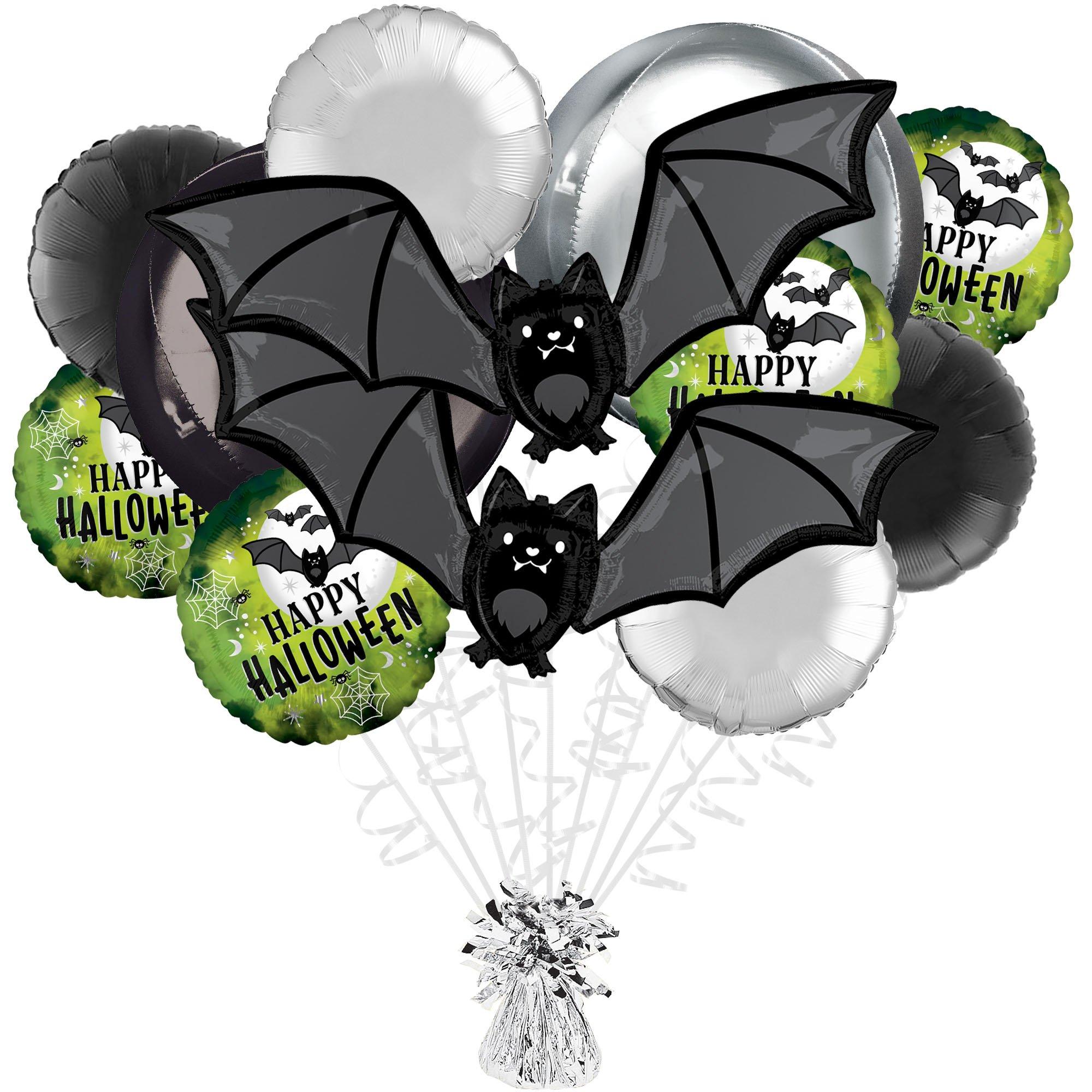 Batty Glow Halloween Foil Balloon Bouquet