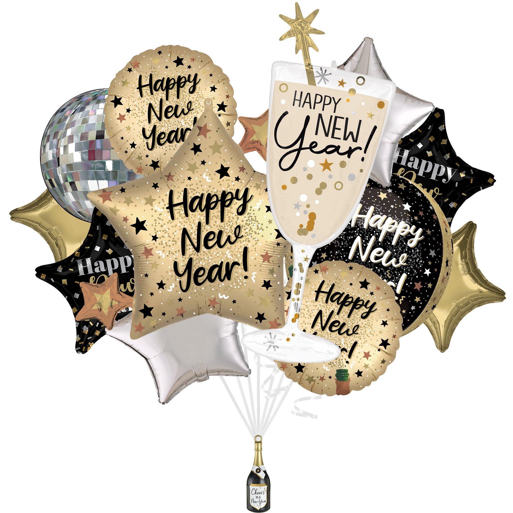 Natural Sparkle New Year Foil Balloon Bouquet