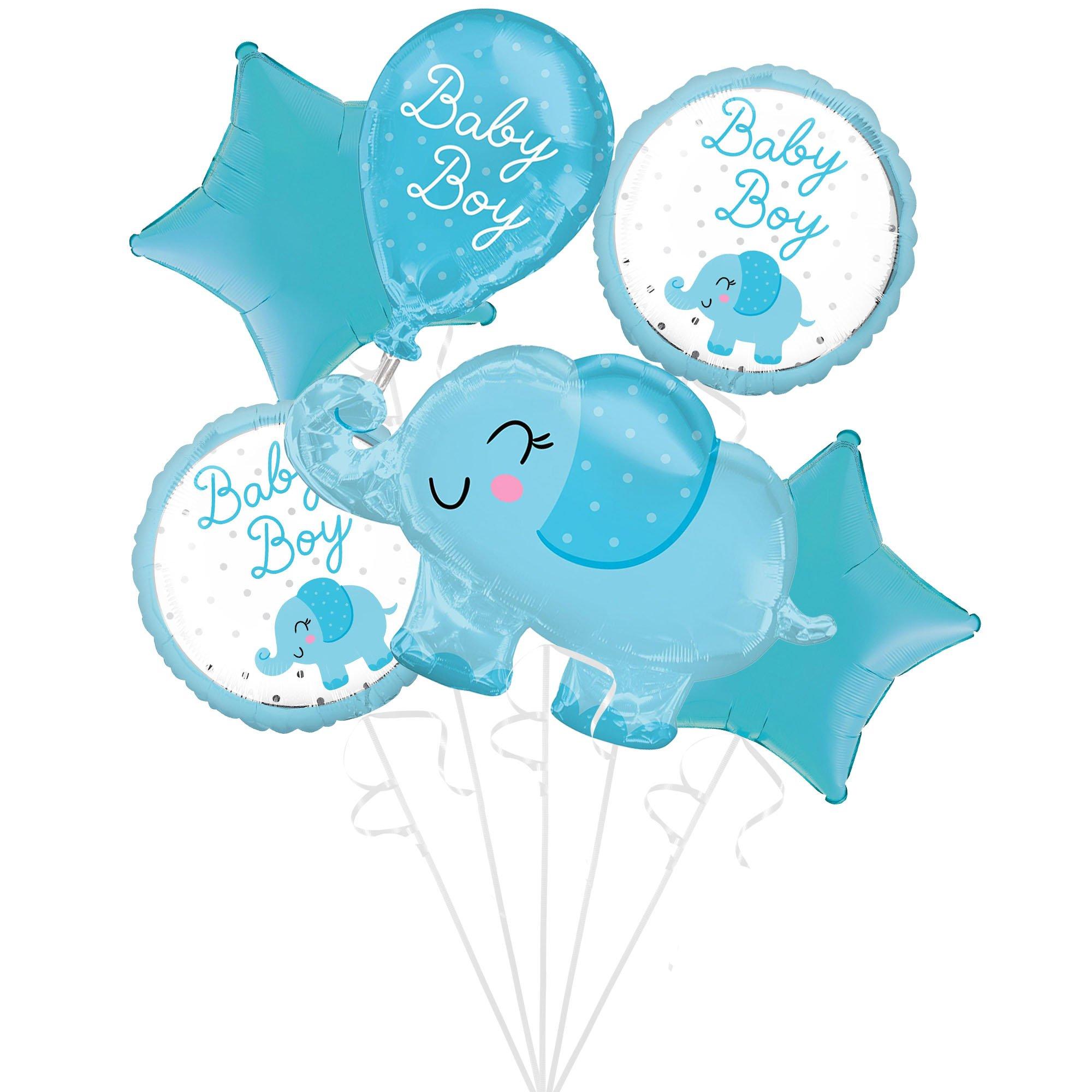 Blue Elephant Baby Boy Foil Balloon Bouquet