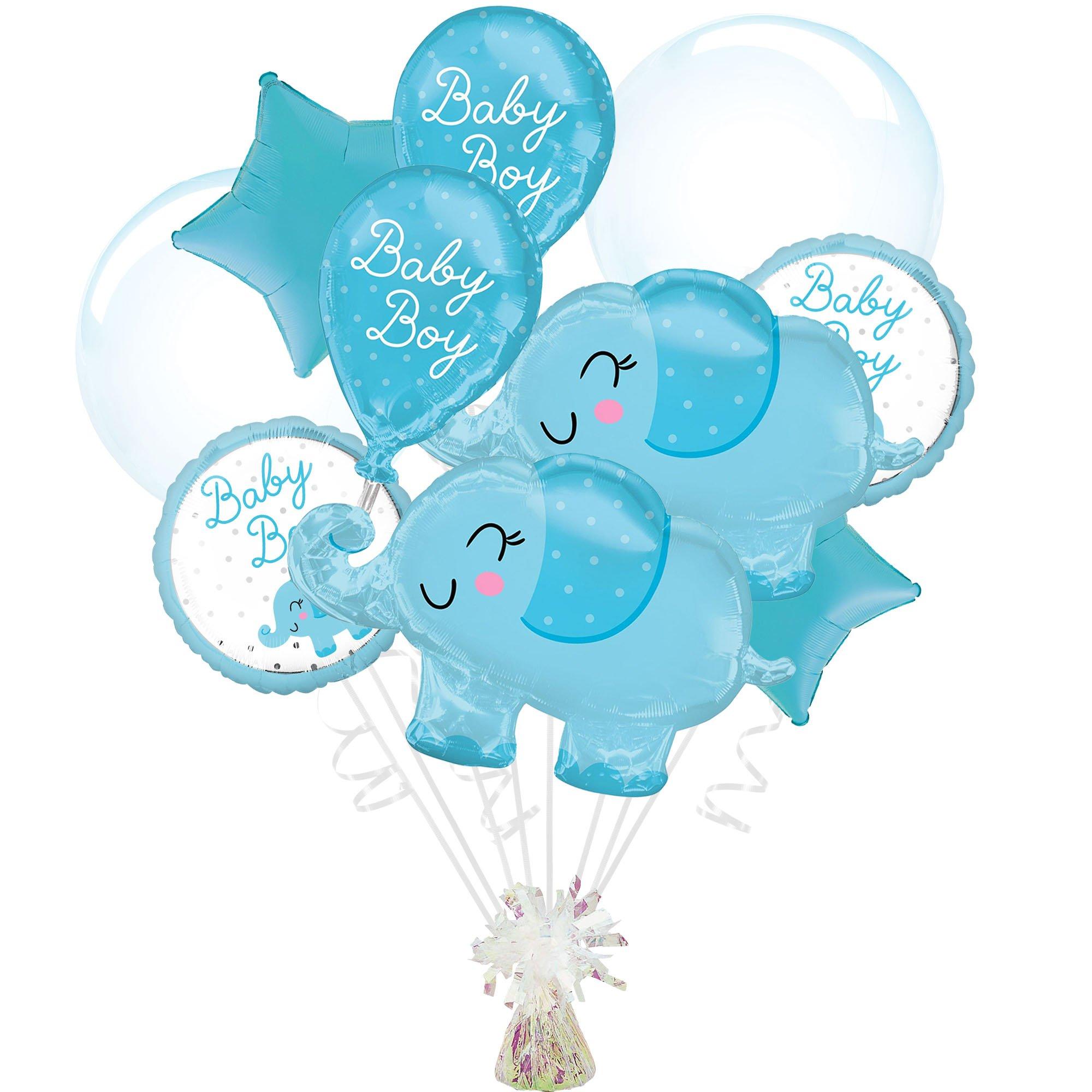 Blue Elephant Baby Boy Foil Balloon Bouquet