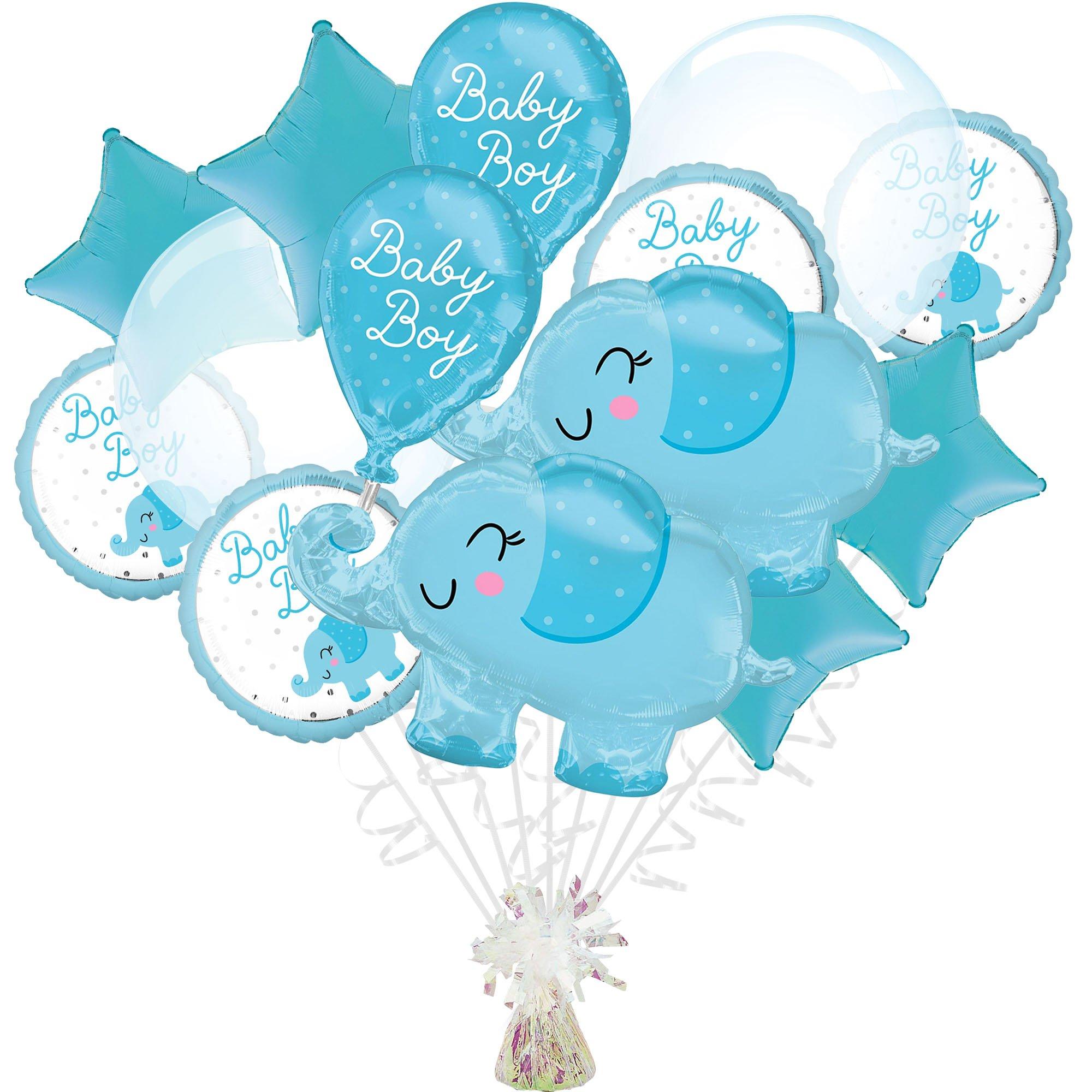 Blue Elephant Baby Boy Foil Balloon Bouquet