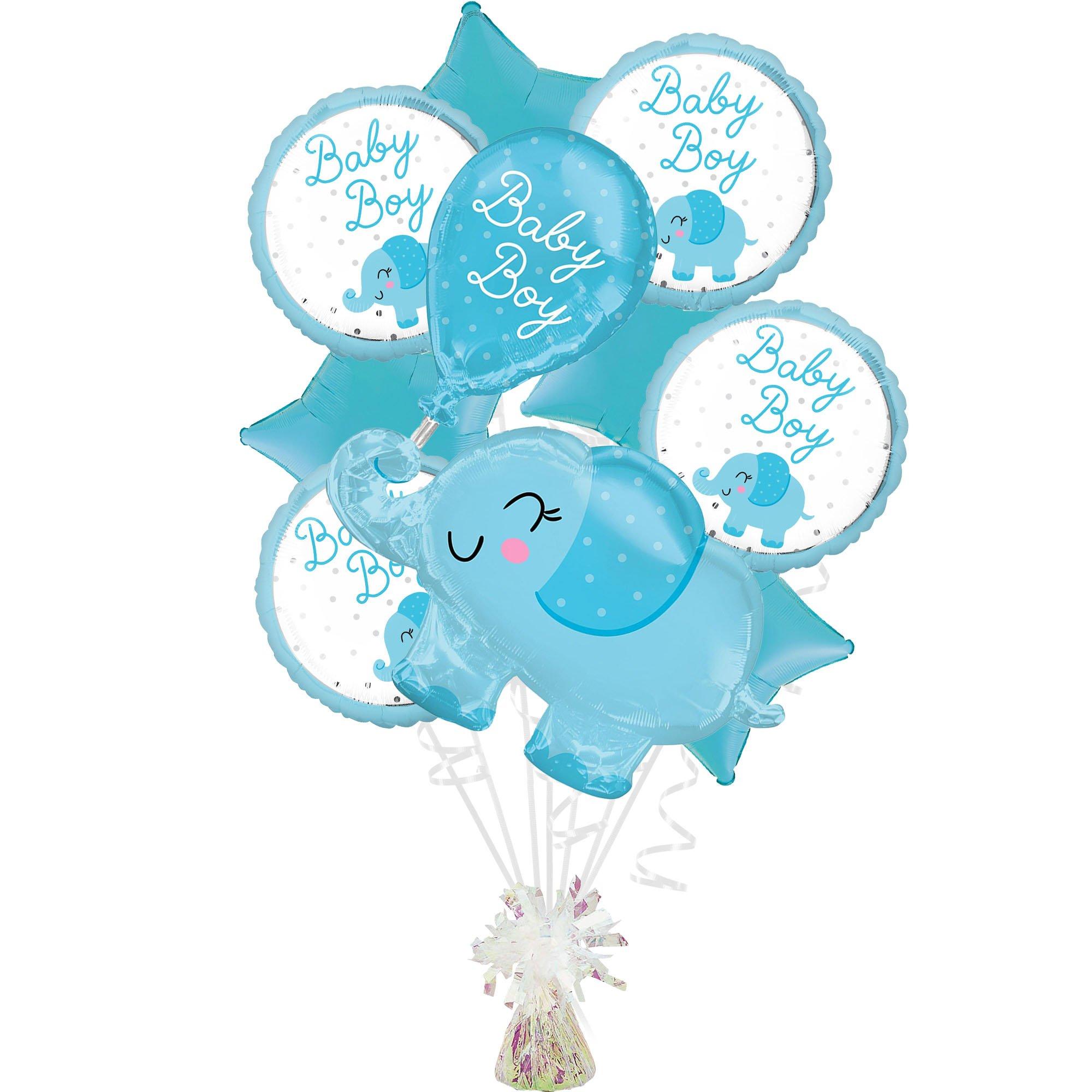 Blue Elephant Baby Boy Foil Balloon Bouquet