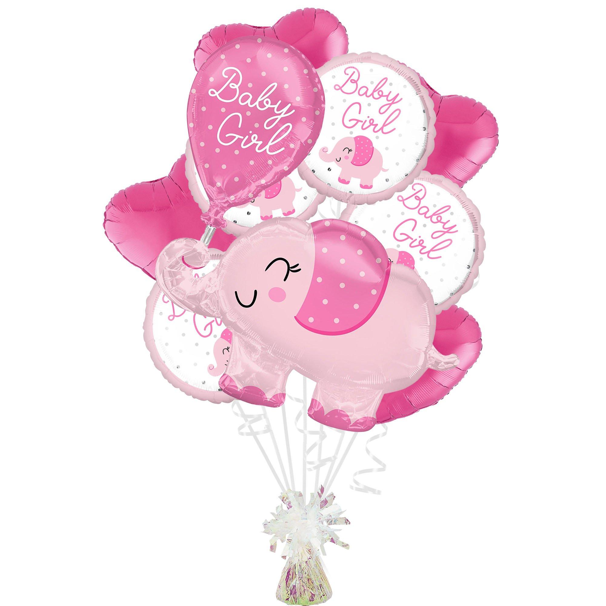 Pink Elephant Baby Girl Foil Balloon Bouquet