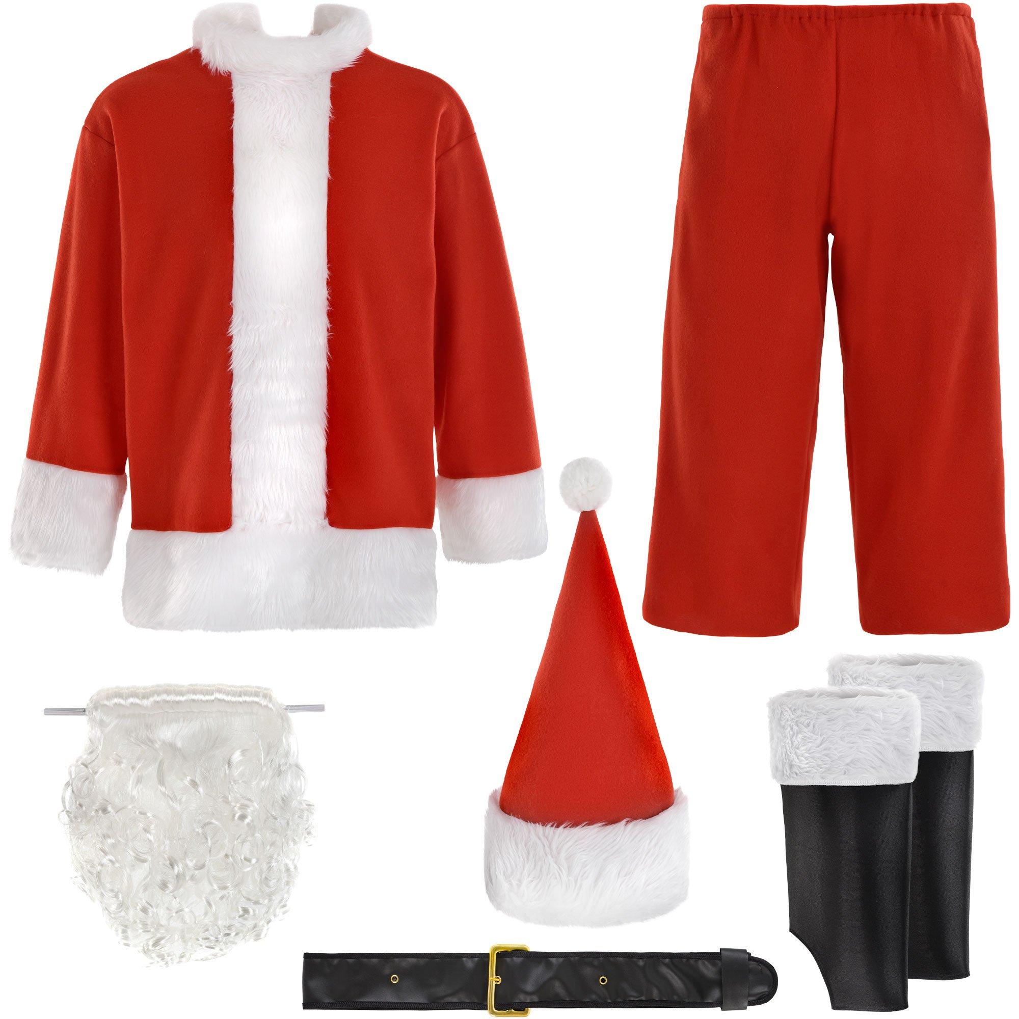 Flannel Santa Jacket & Suit for Adults Party City