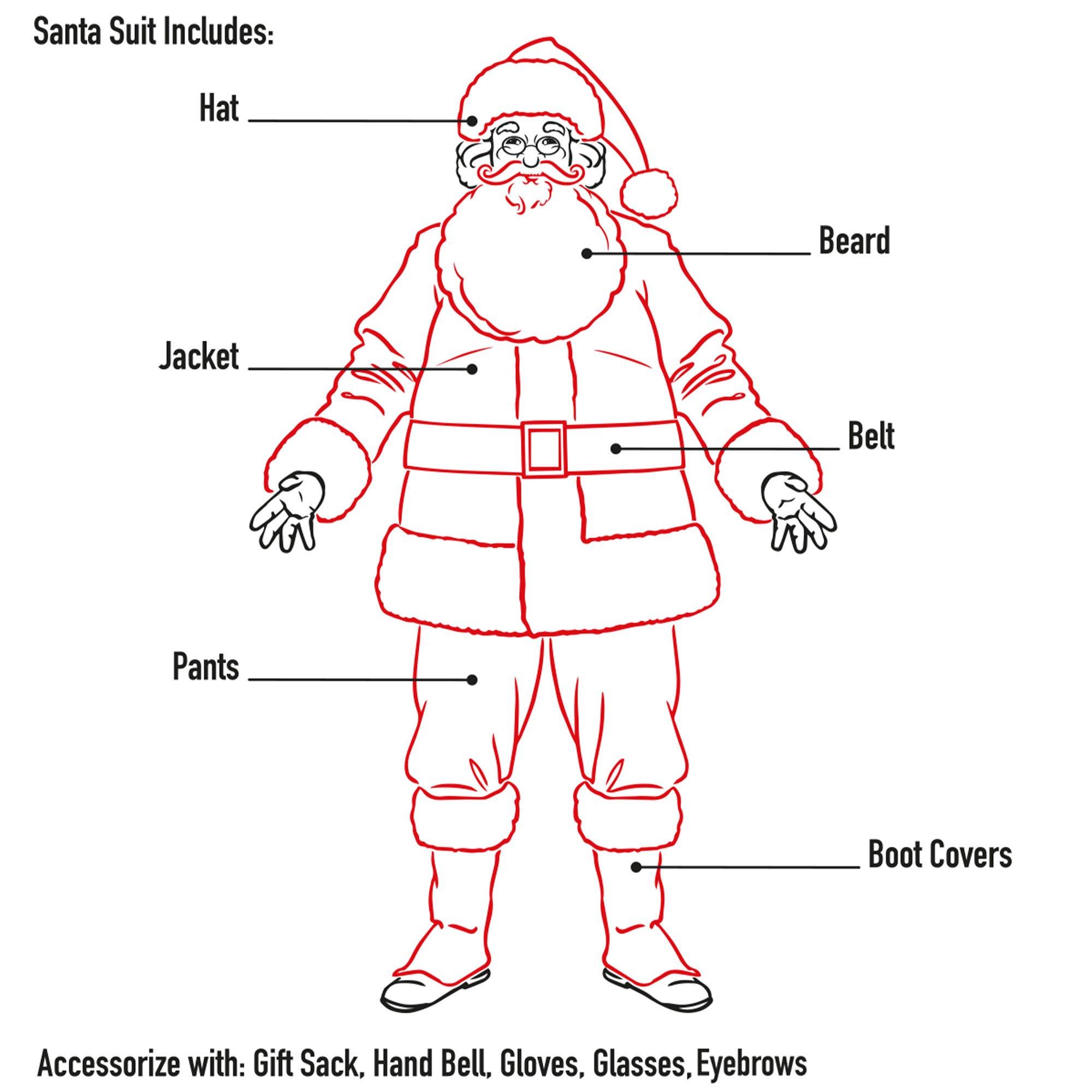 Adult Classic Santa Suit, 7pc