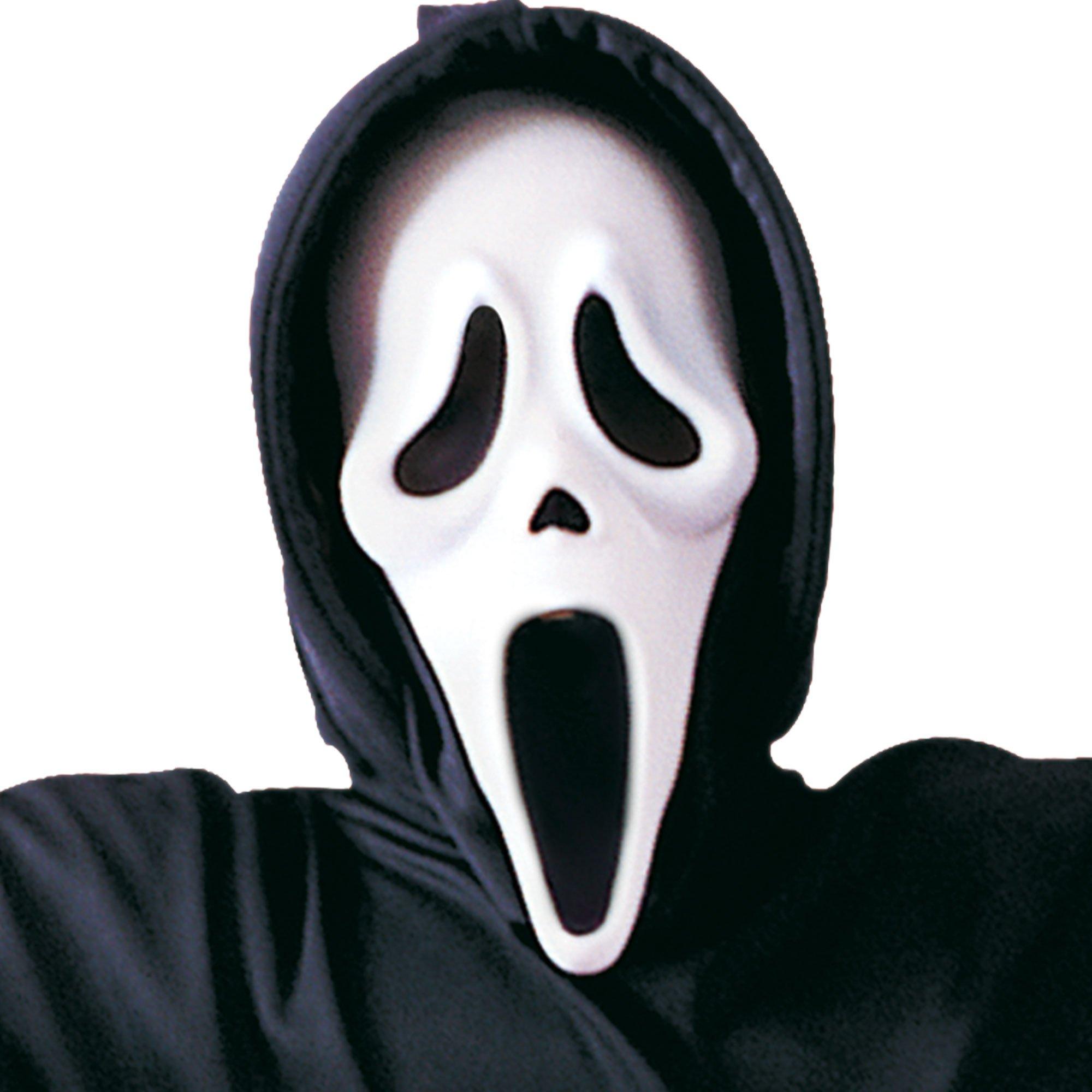 Scary Ghost Face Scream Mask Halloween Party Dress with Hood