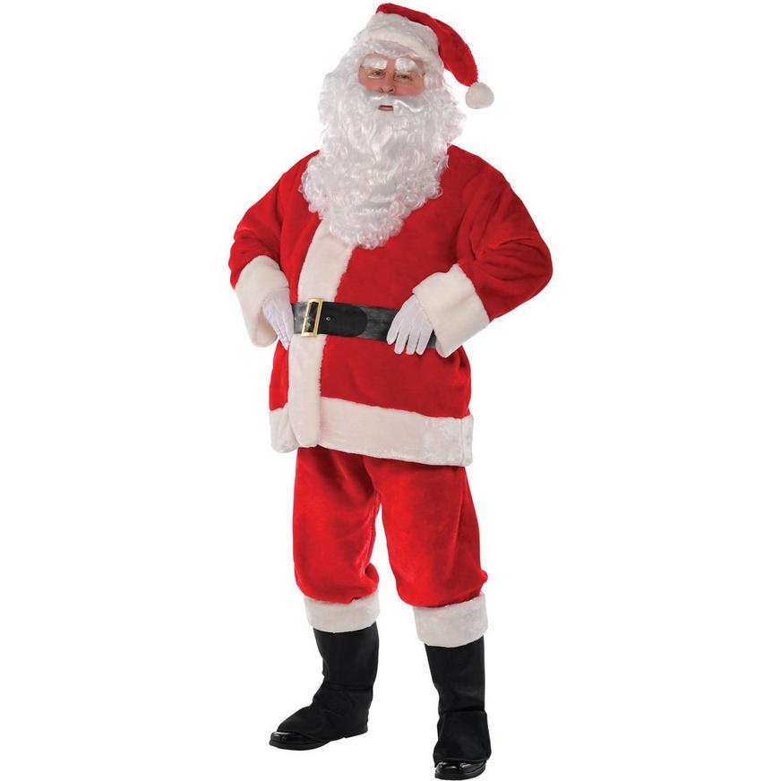 Plush Soft Santa Clause Hat Red Faux Fur Cap Adult Christmas Costume Accessory 