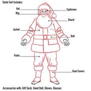 Adult Plush Santa Suit, 10pc