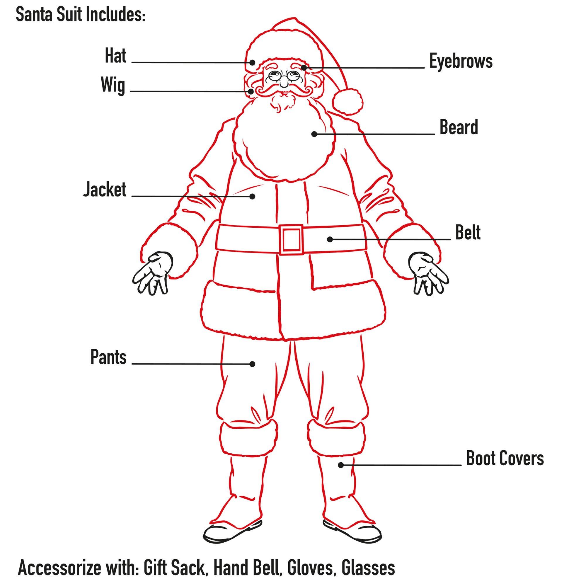 Adult Plush Santa Suit, 10pc