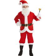 Toddlers Father Christmas Santa Claus Suit Beard Costume Children's Kids 4-6 