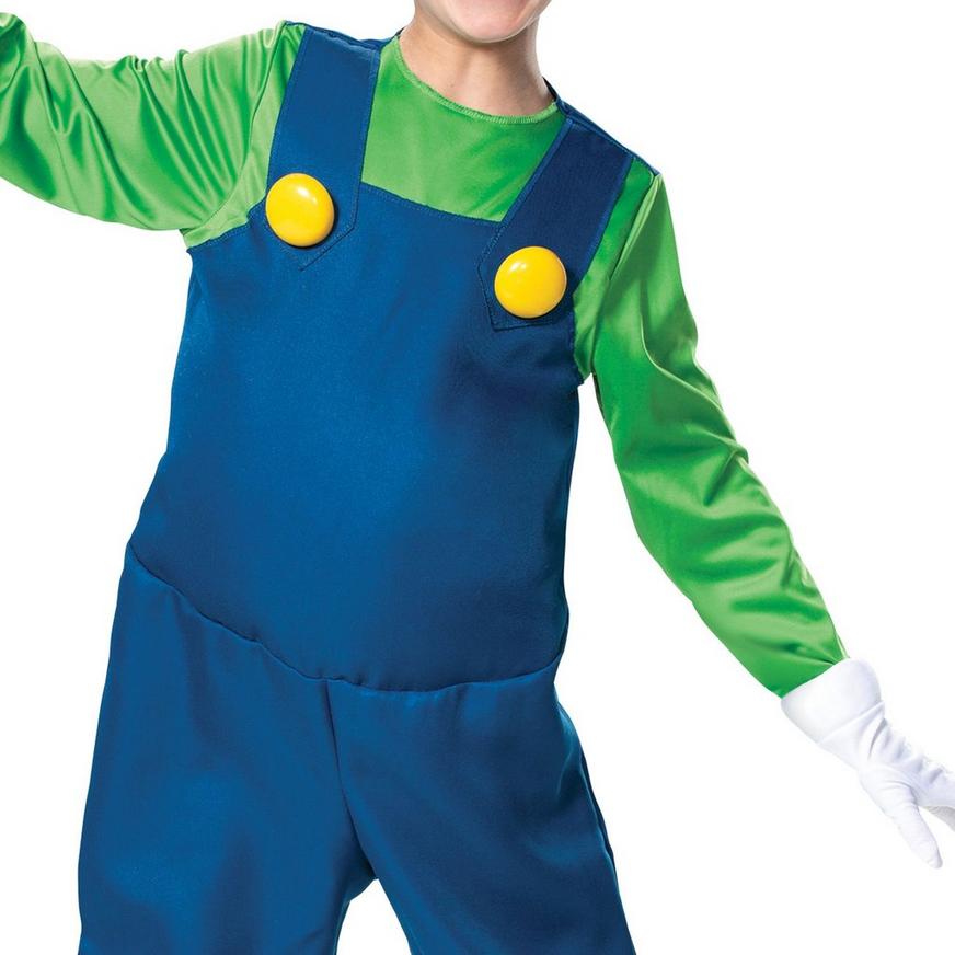 LUIGI DELUXE COSTUME Boys Medium Halloween Super Mario Video Game Child 67822 