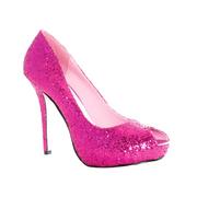 Fuchsia Glitter Open Toe Shoes