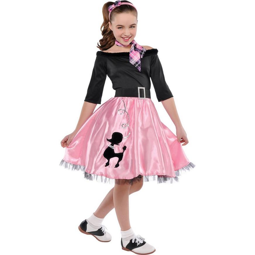 Girls Pretty Poodle Princess 50's Kids Costume Sock Hop Child Medium 8-10 
