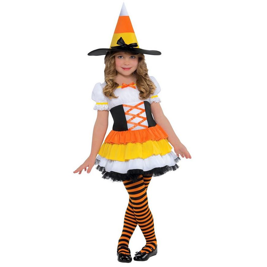 Kids Girls Halloween Stripy Colourful Witches Tights Trick or Treat Party Fun 