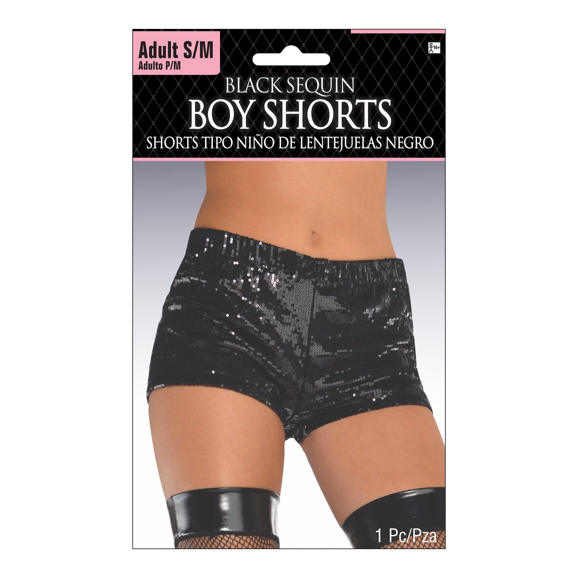 Adult Black Sequin Hot Short