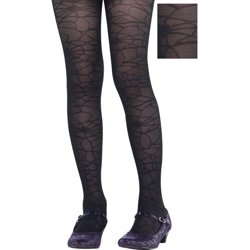 Spider Web Print Tights Halloween Fancy Dress Outfit Accessory Pantyhose 
