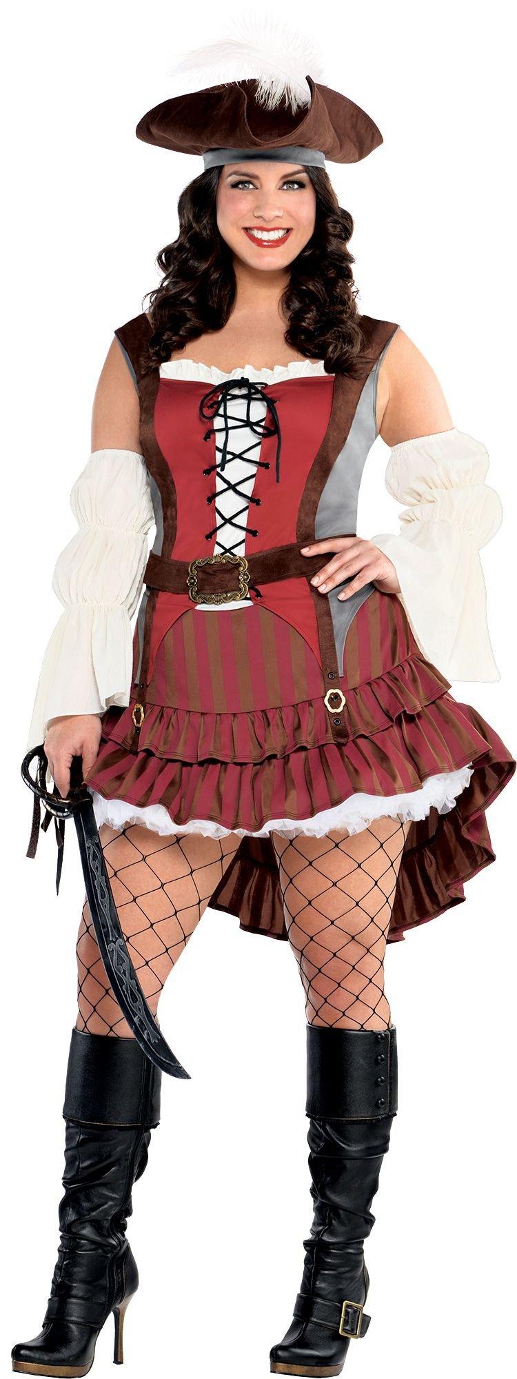 Plus Size Ruffled Pirate Costume Blouse for Women