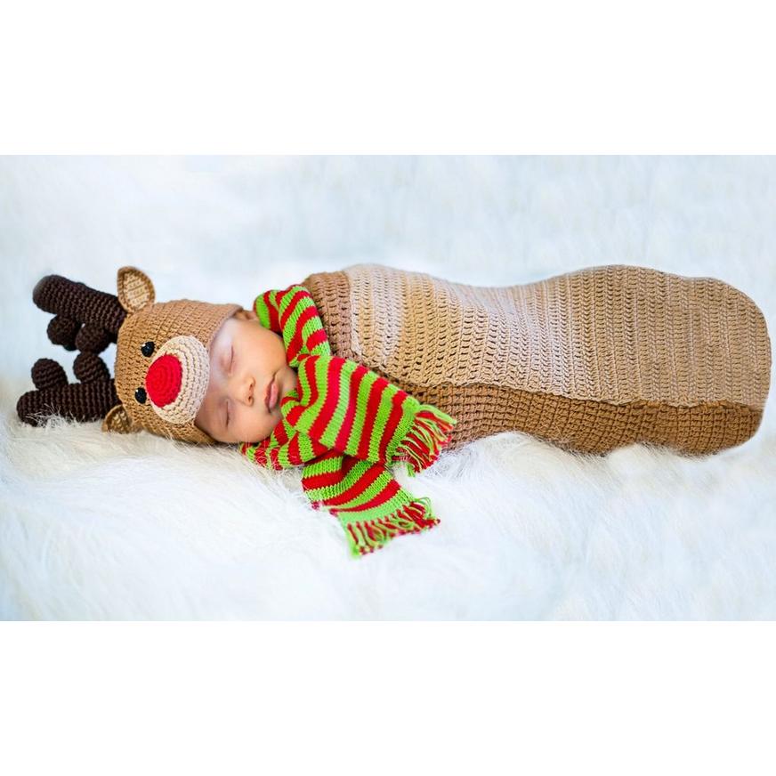 Baby Crochet Cocoon Randolph Reindeer Costume