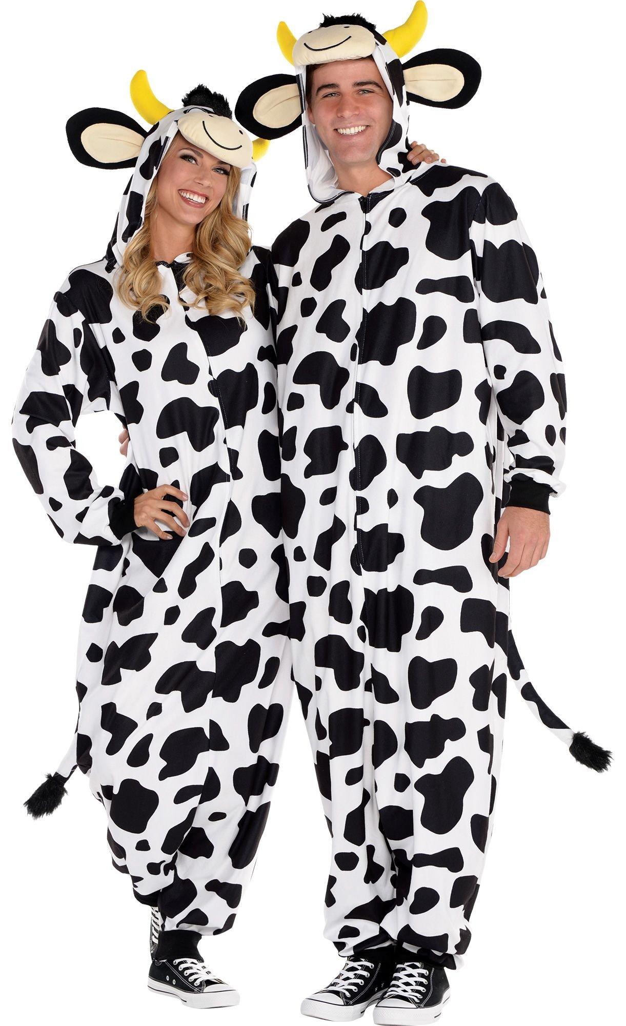 Adult Zipster Cow One-Piece Costume