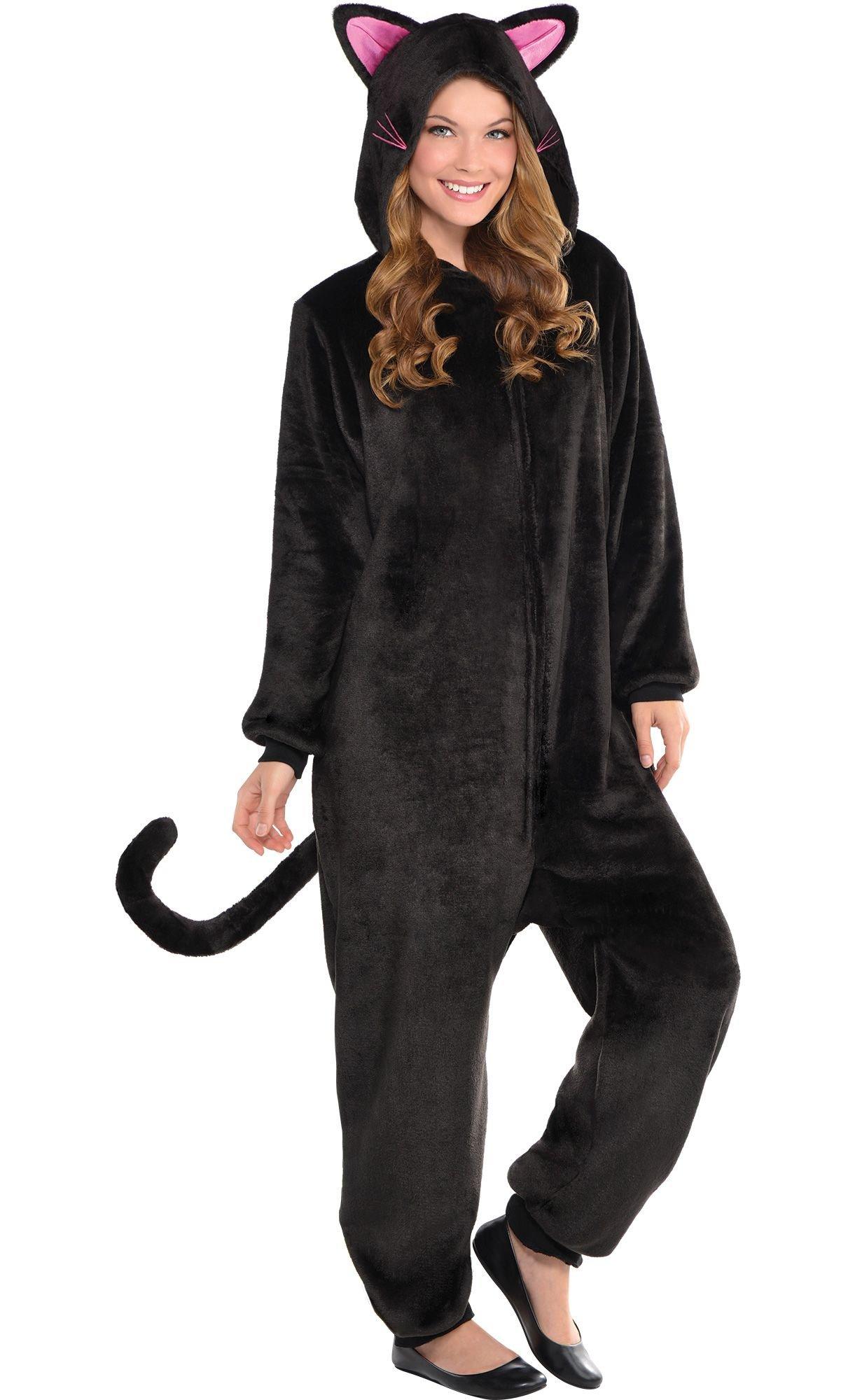 Adult Zipster Black Cat One Piece Costume Party City