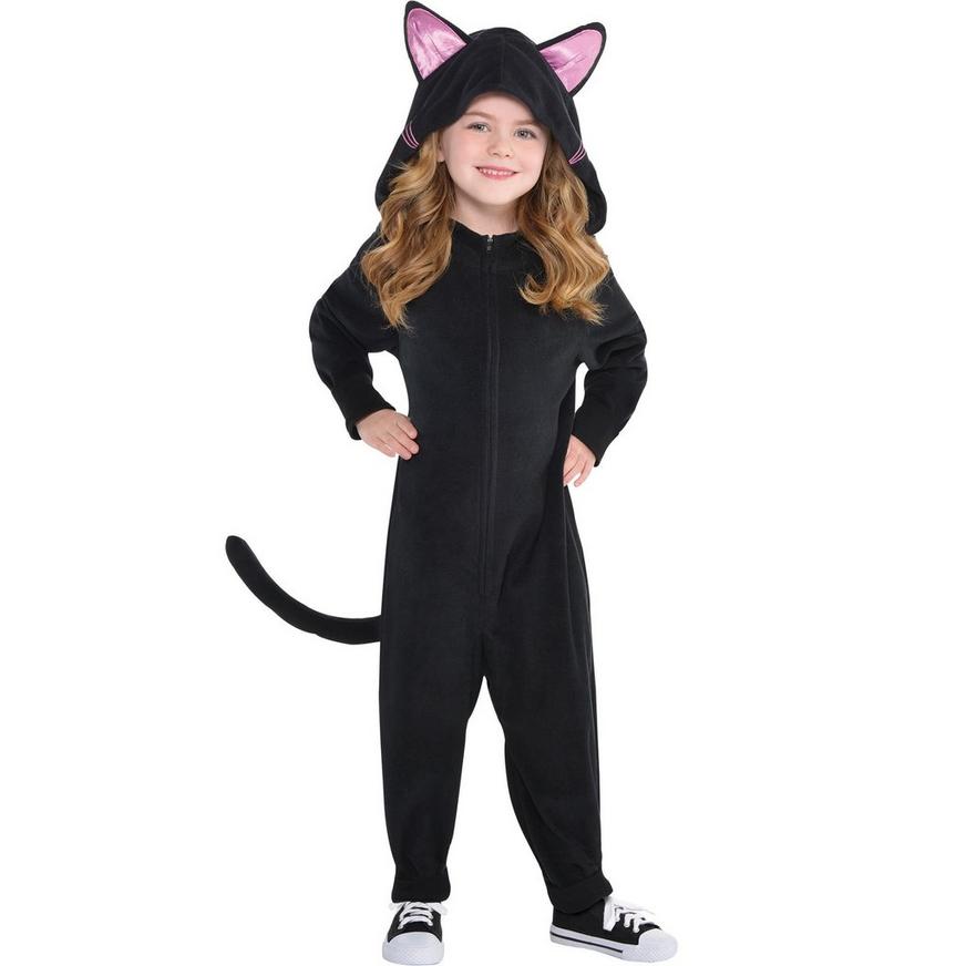 Toddler Girls Zipster Black Cat One Piece Costume