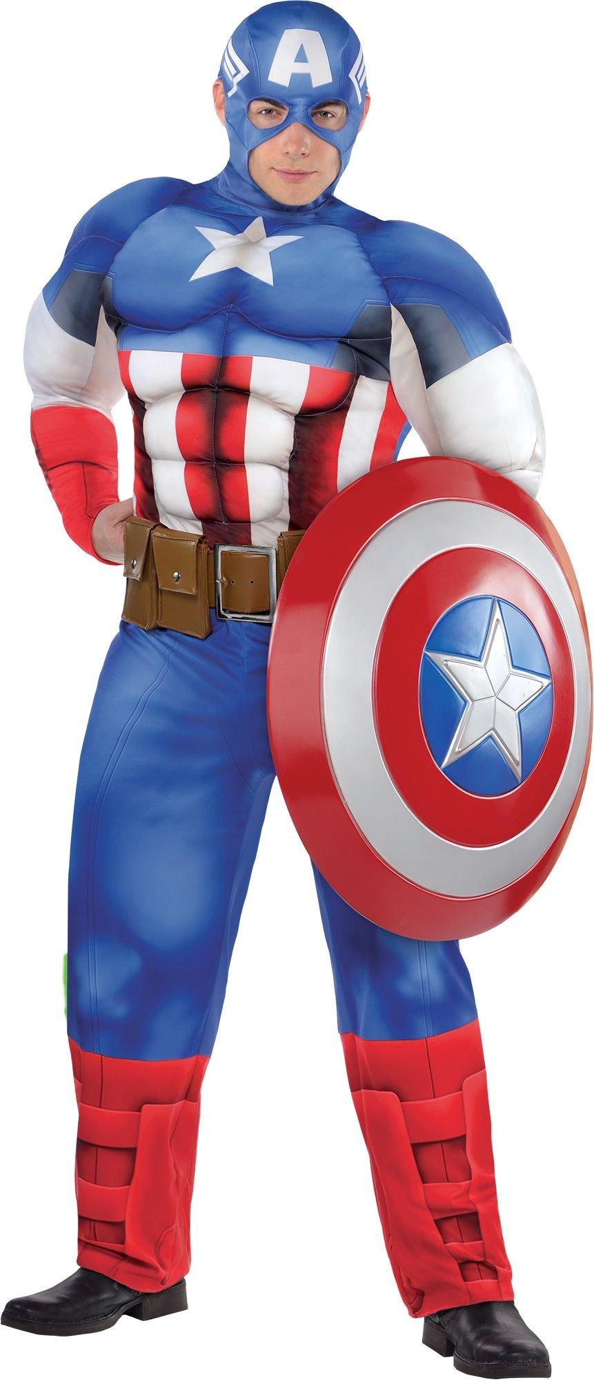 Adult Captain America Muscle Costume Plus Size