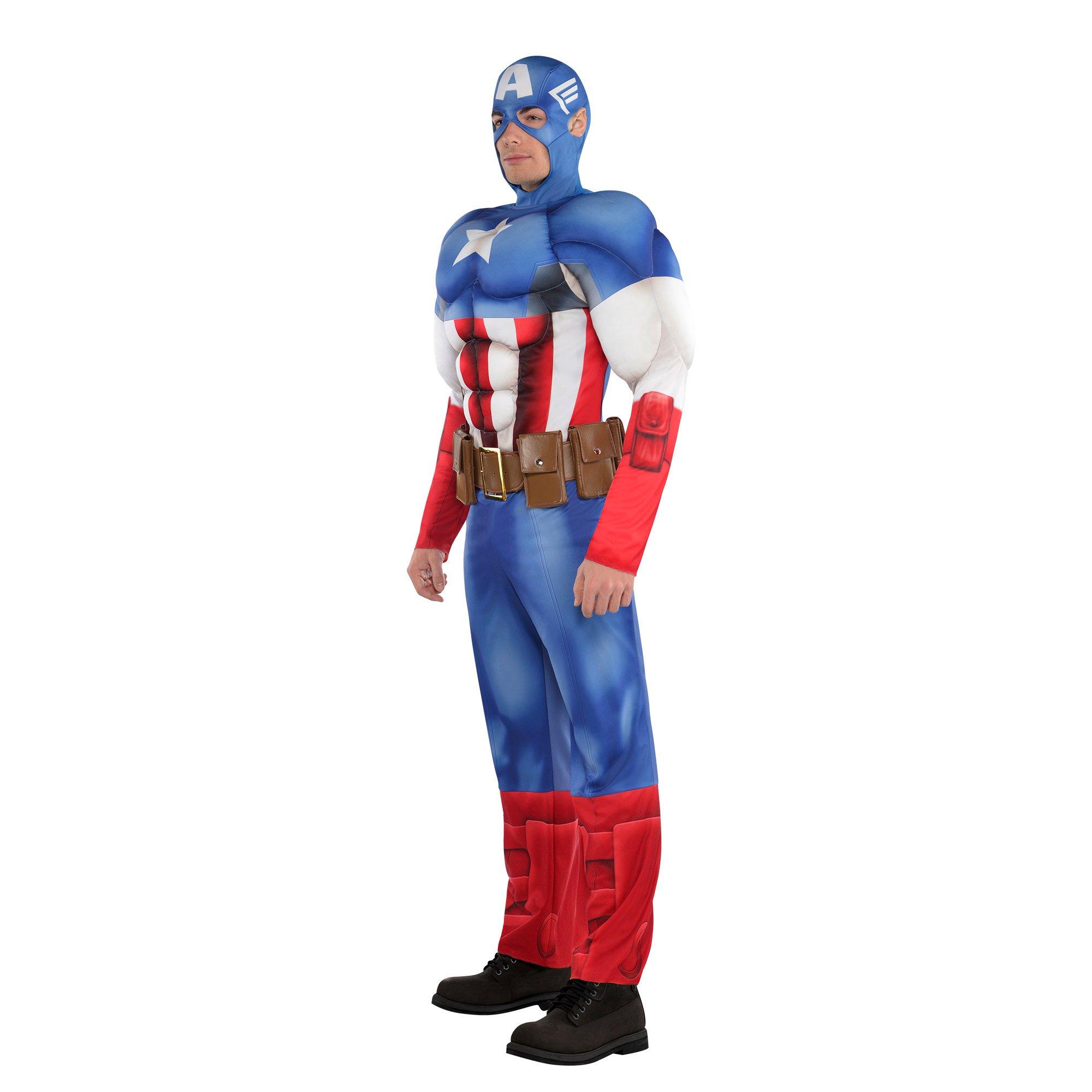 Adult Captain America Muscle Costume Plus Size