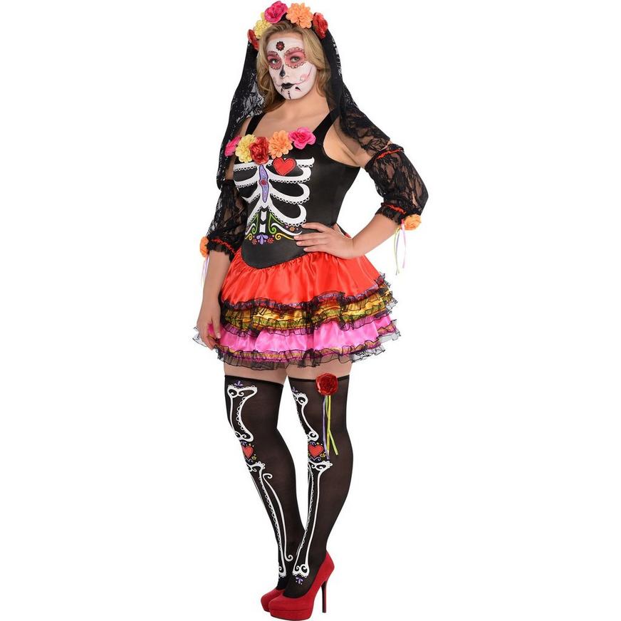 Adult Day of the Dead Senorita Costume Plus Size