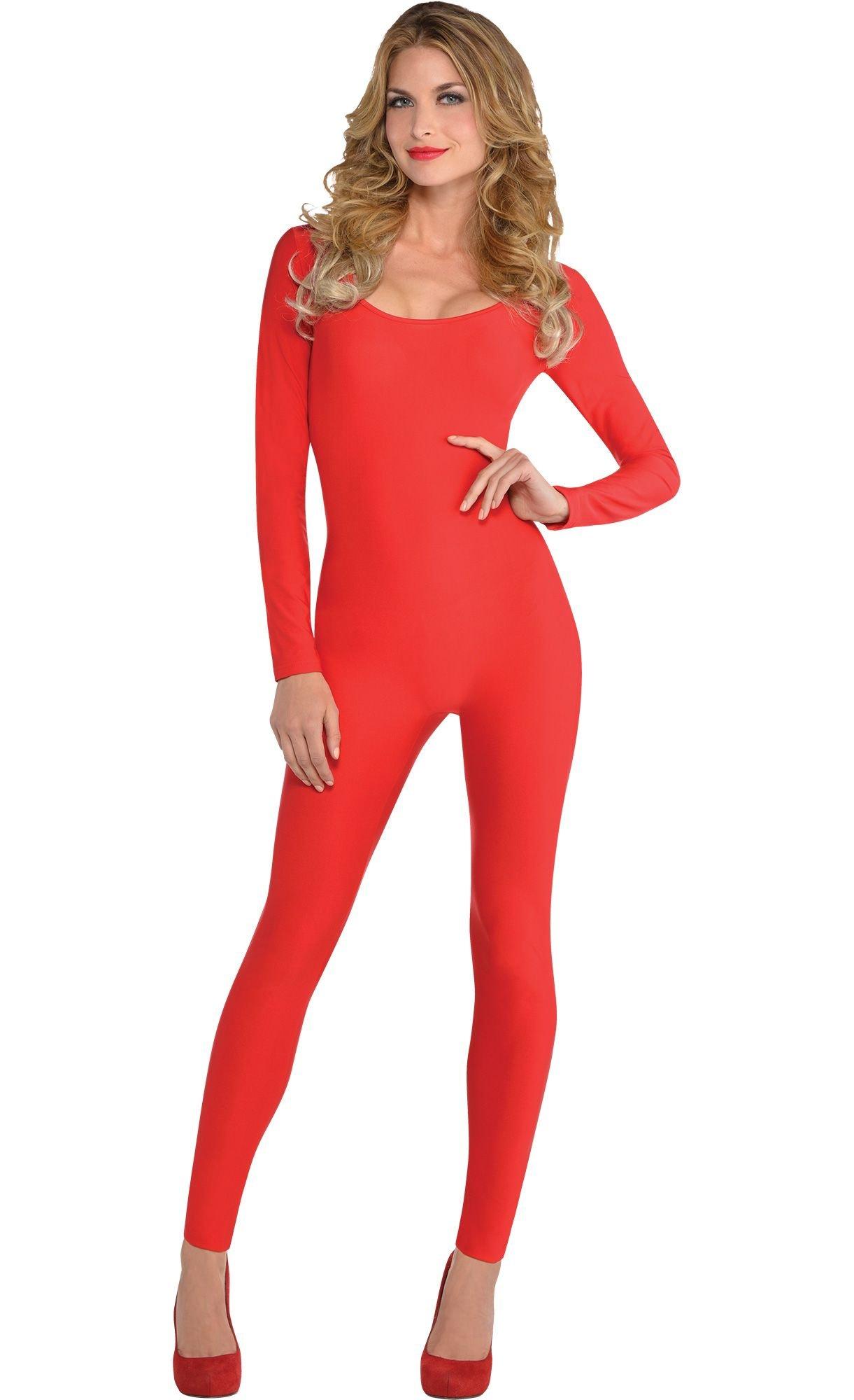 Adult Red Bodysuit Woman Creative Costume