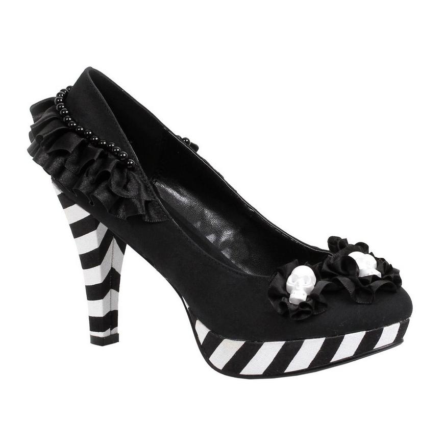 clip Ampere setup Black & White Platform High Heel Shoes - Day of the Dead | Party City