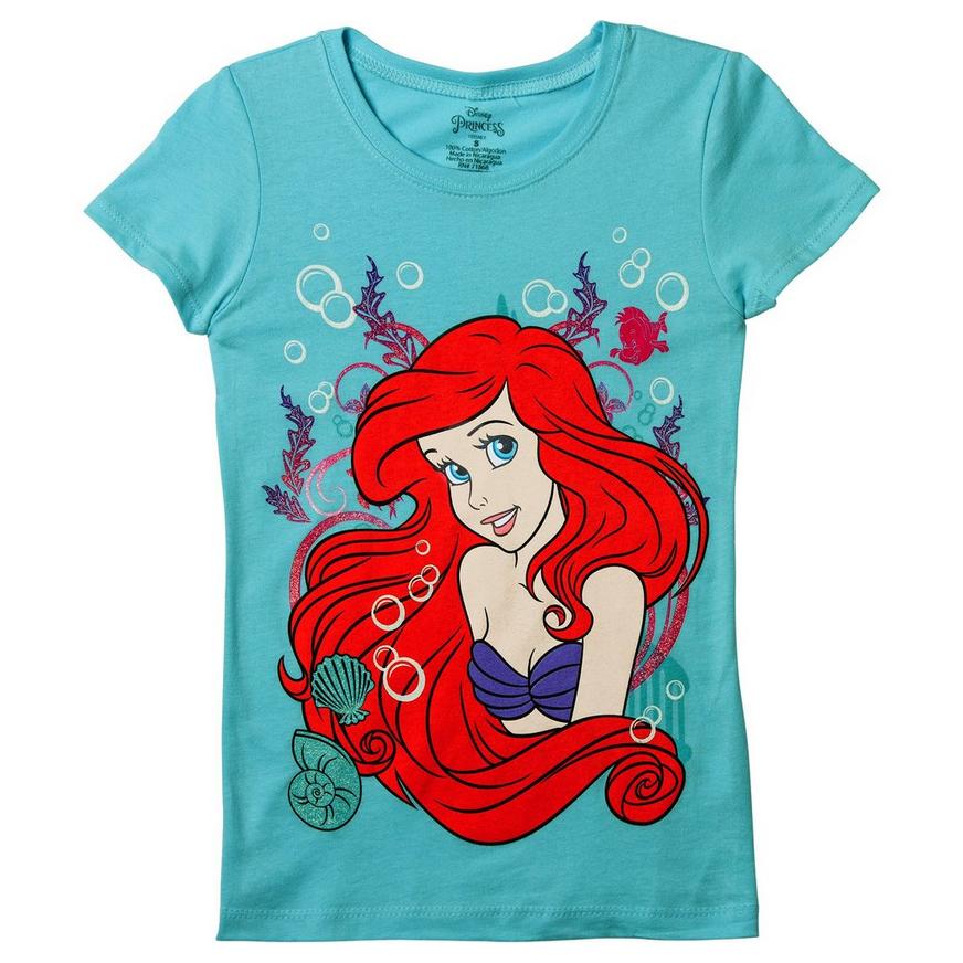 Personalised Childrens Girls Little Mermaid Ariel T-Shirt White 