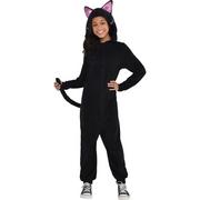 Girls Zipster Black Cat One Piece Costume