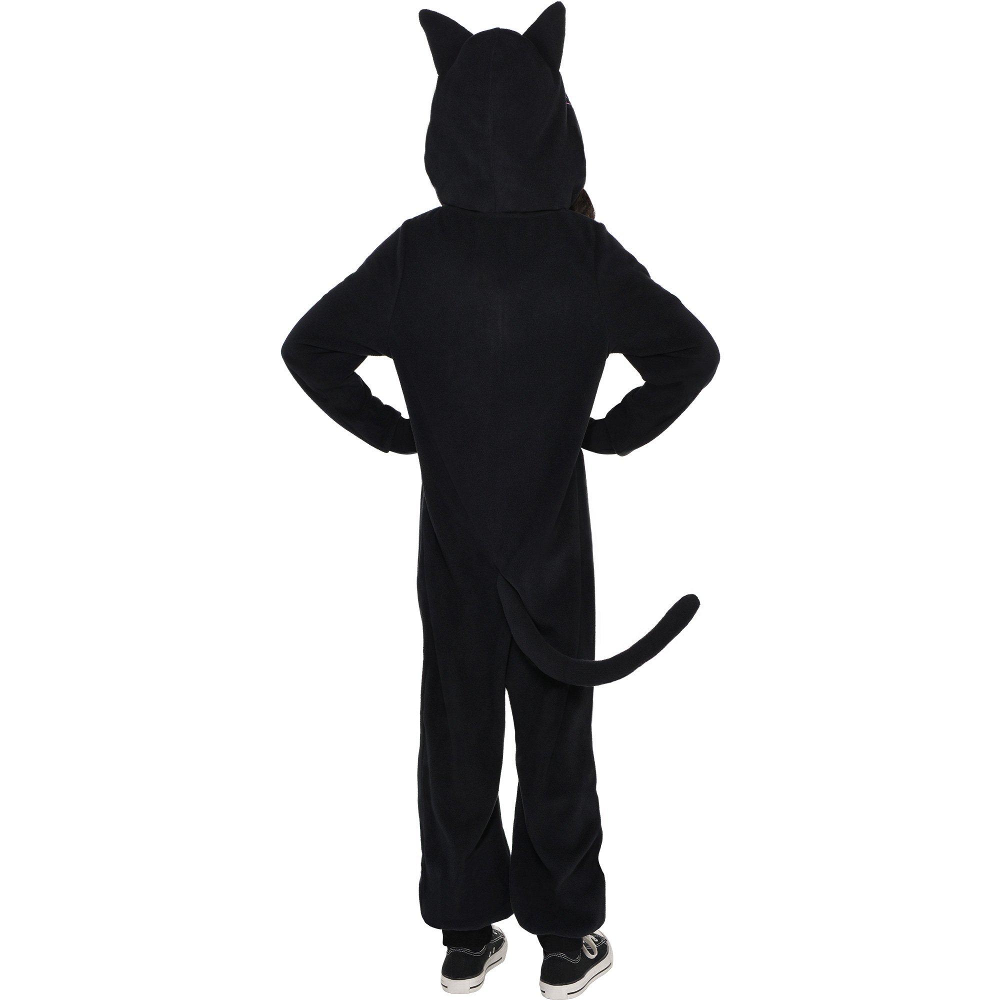 Girls Zipster Black Cat One Piece Costume