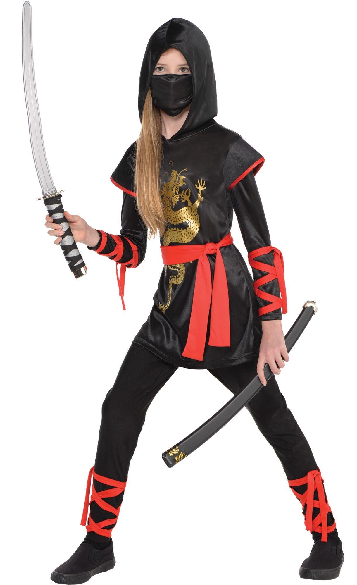 Womens Short Red Dragon Ninja Costume
