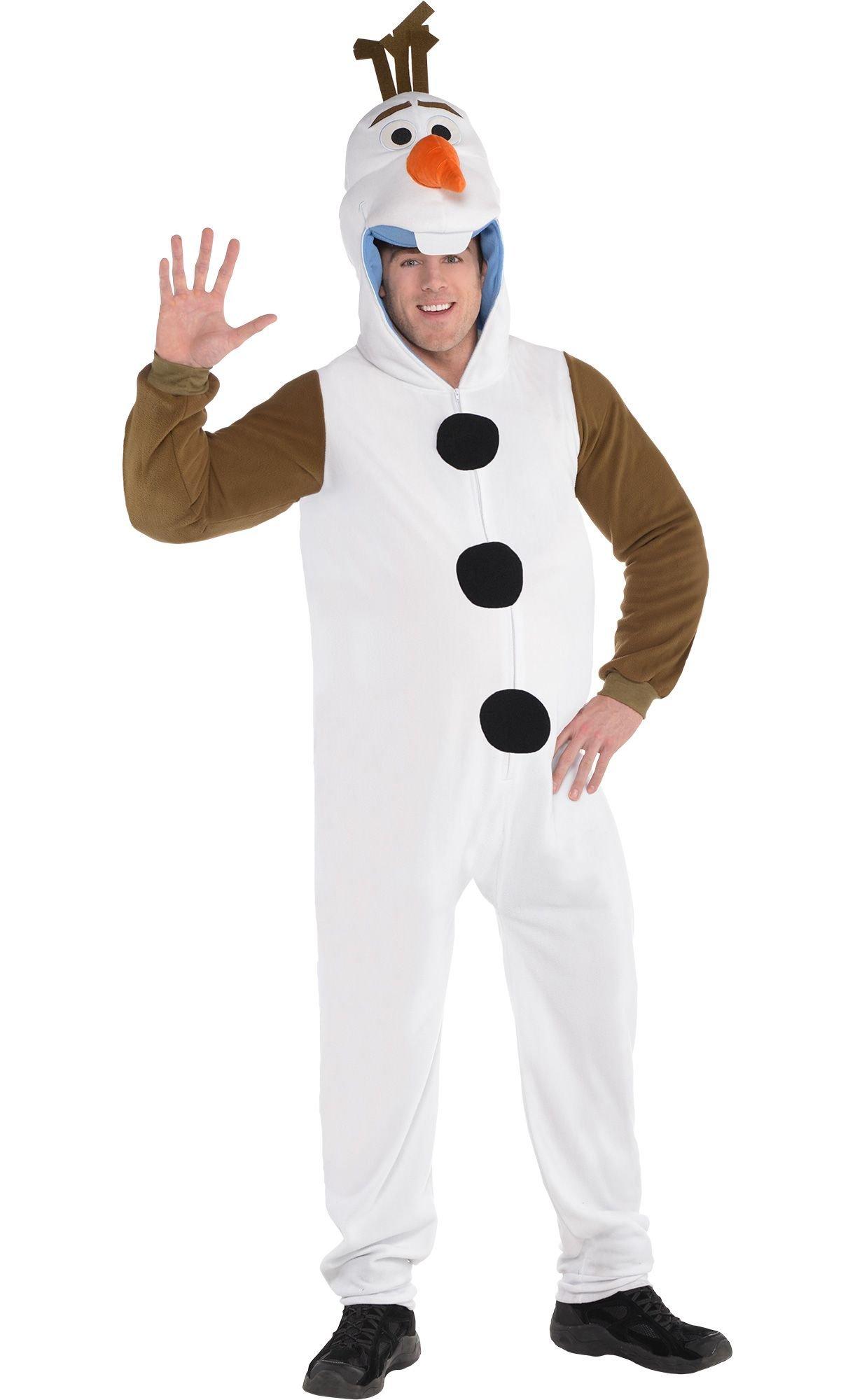 Adult Zipster Olaf One Piece Costume Plus Size - Frozen