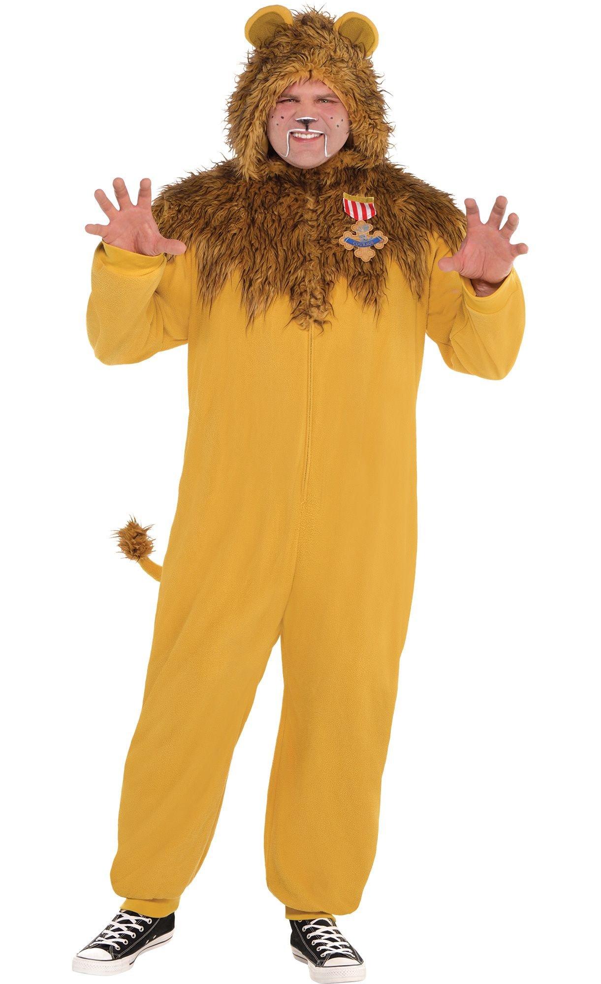 Adult Zipster Cowardly Lion One Piece Costume Plus Size - The Wizard of Oz